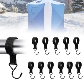 12Pcs Ice Fishing Shelter Coat Hooks, Heavy Duty Ice Fishing Shelters Hooks Accessory Hanger for Ice Fishing Tent, Outdoor Camping, Hunting Blinds, Hanging Storage Fishing&Hunting Accessories