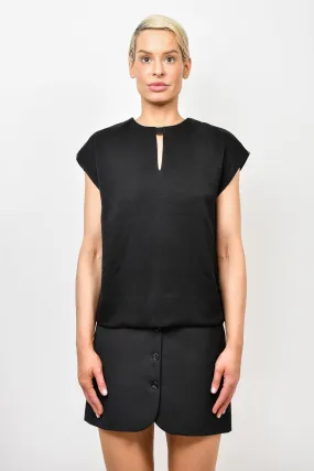 3.1 Phillip Lim Black Open Back Sleeveless Blouse with Chiffon Tie Size 0