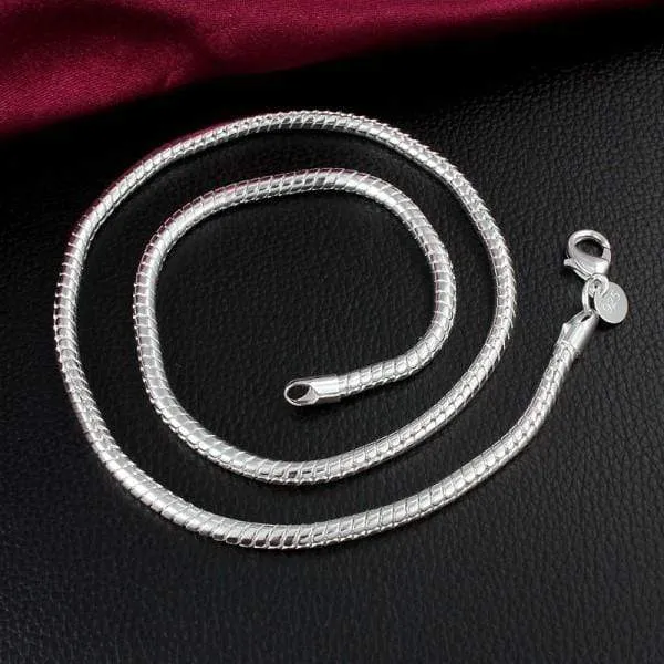 4mm 20 inches Silver plated Italian Necklace Chain