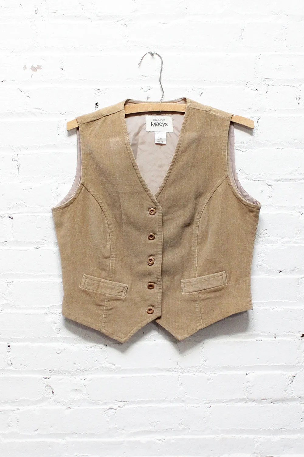 70s Corduroy Tan Vest M