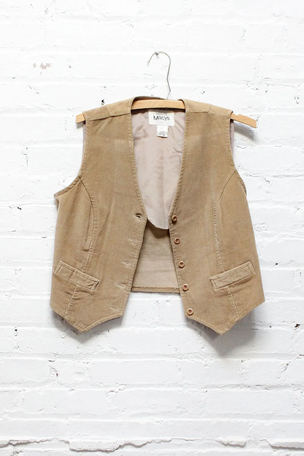 70s Corduroy Tan Vest M