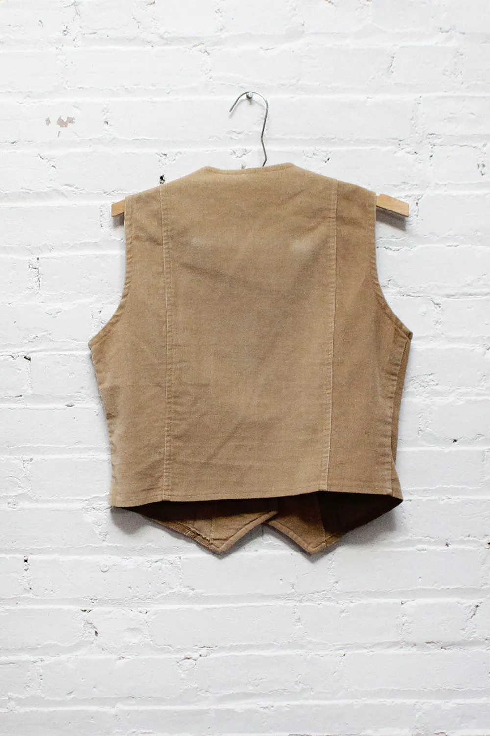 70s Corduroy Tan Vest M