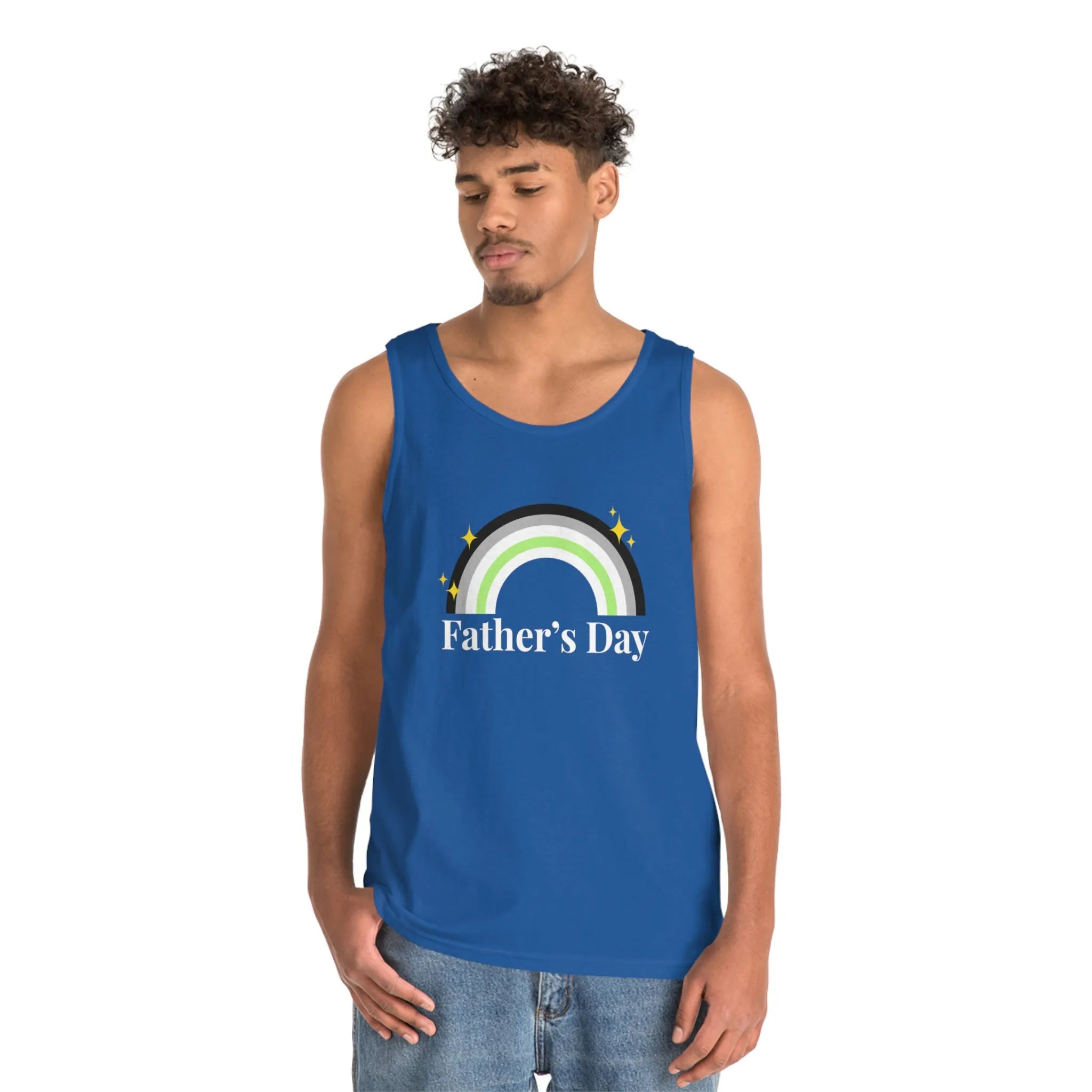 Agender Pride Flag Heavy Cotton Tank Top Unisex Size - Father's Day