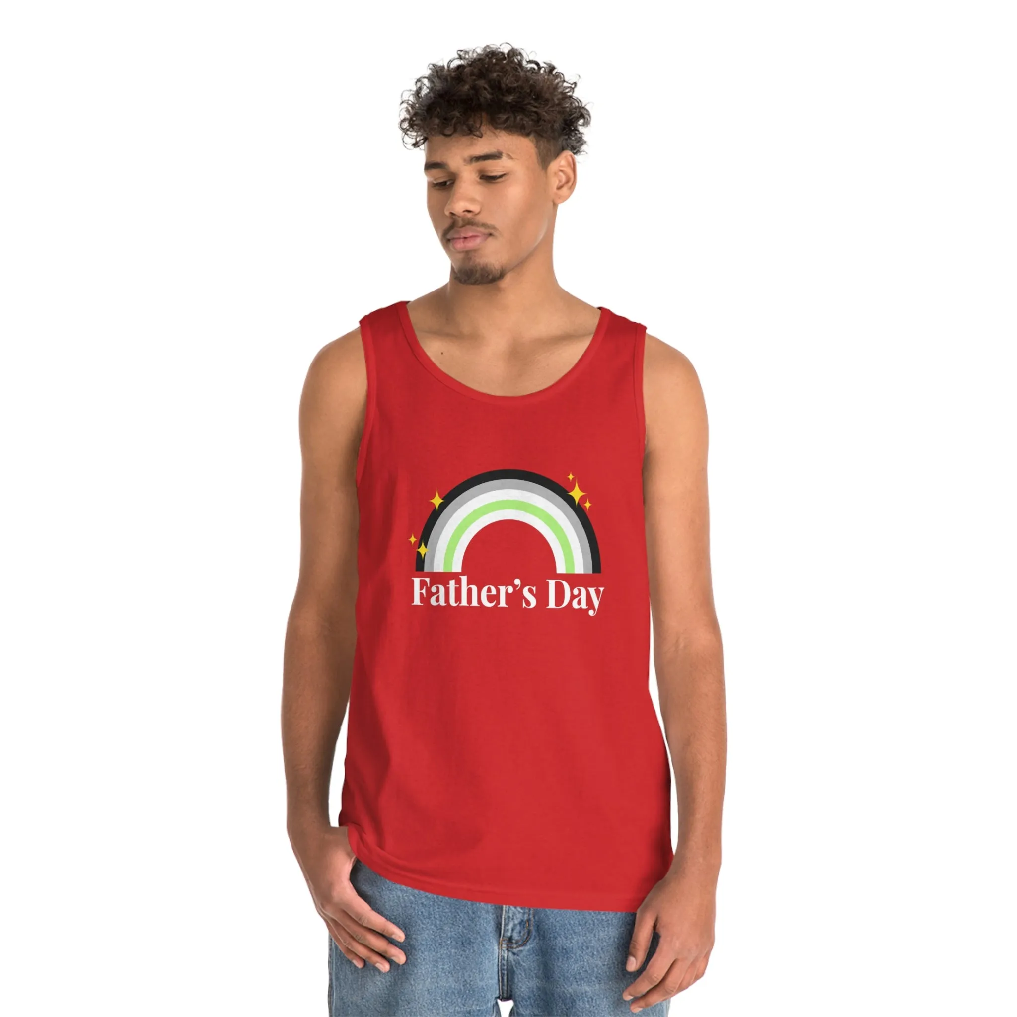 Agender Pride Flag Heavy Cotton Tank Top Unisex Size - Father's Day