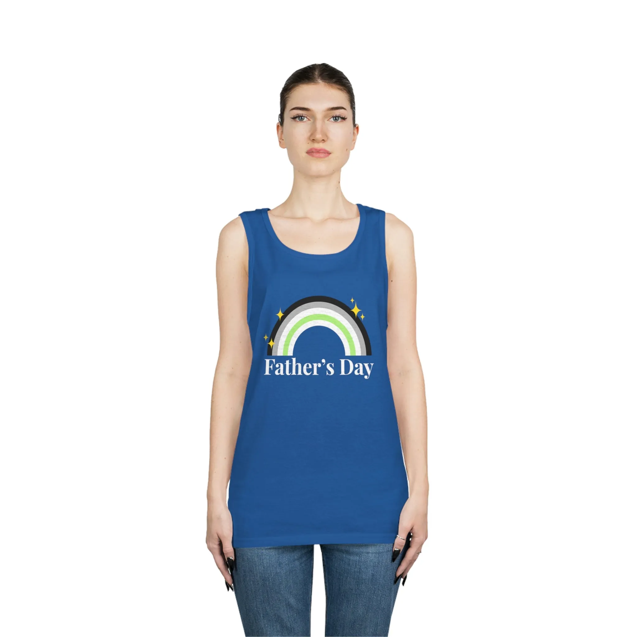 Agender Pride Flag Heavy Cotton Tank Top Unisex Size - Father's Day