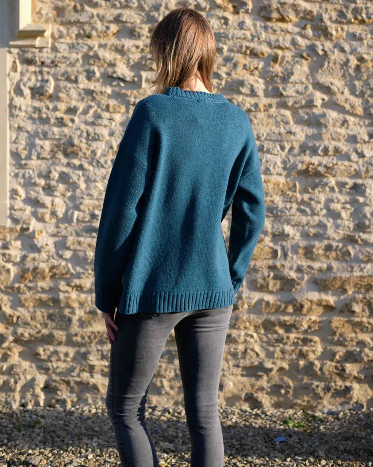 Aimee Relaxed Sweater - Grecian Sea