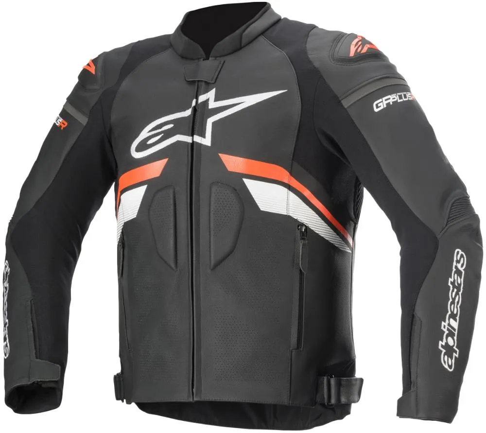 Alpinestars Men’s GP Plus R v3 Airflow Black with Fluorescent Red Leather Jacket