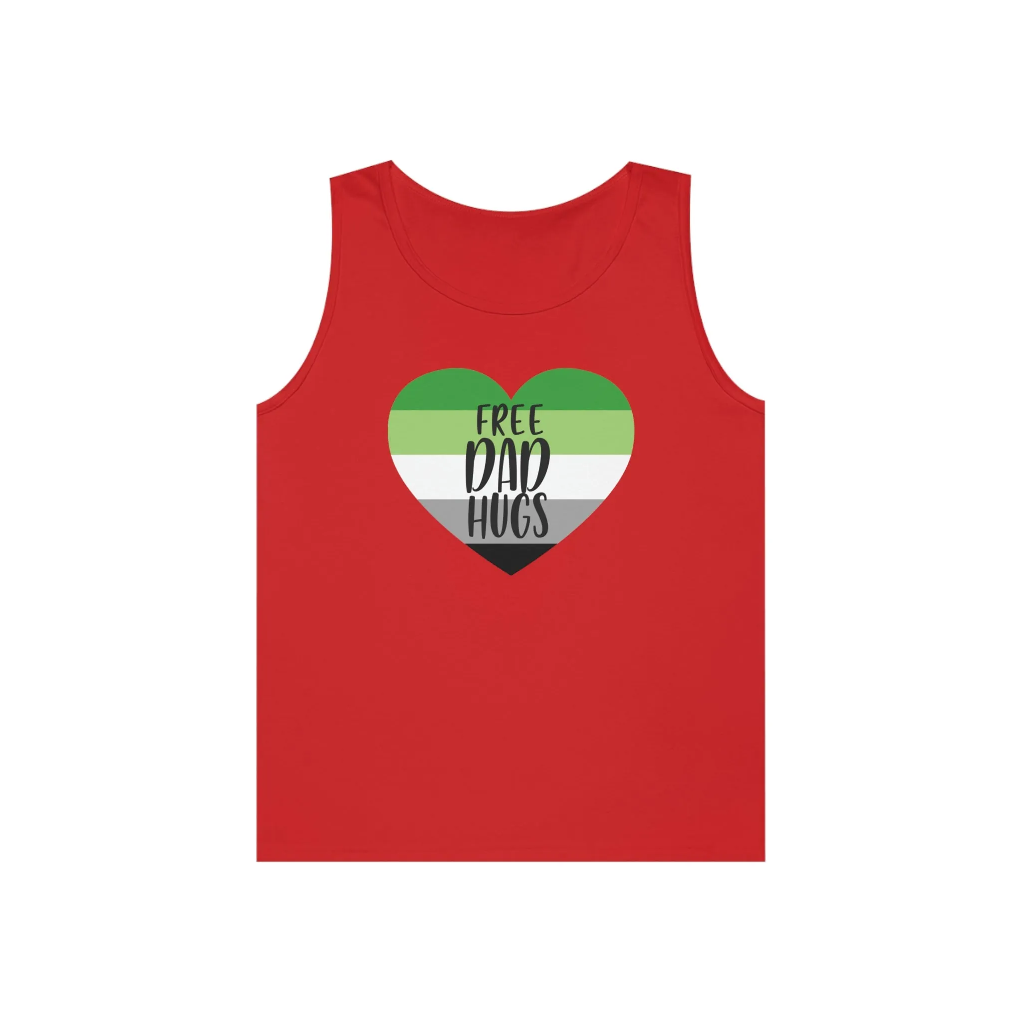 Aromantic Pride Flag Heavy Cotton Tank Top Unisex Size - Free Dad Hugs