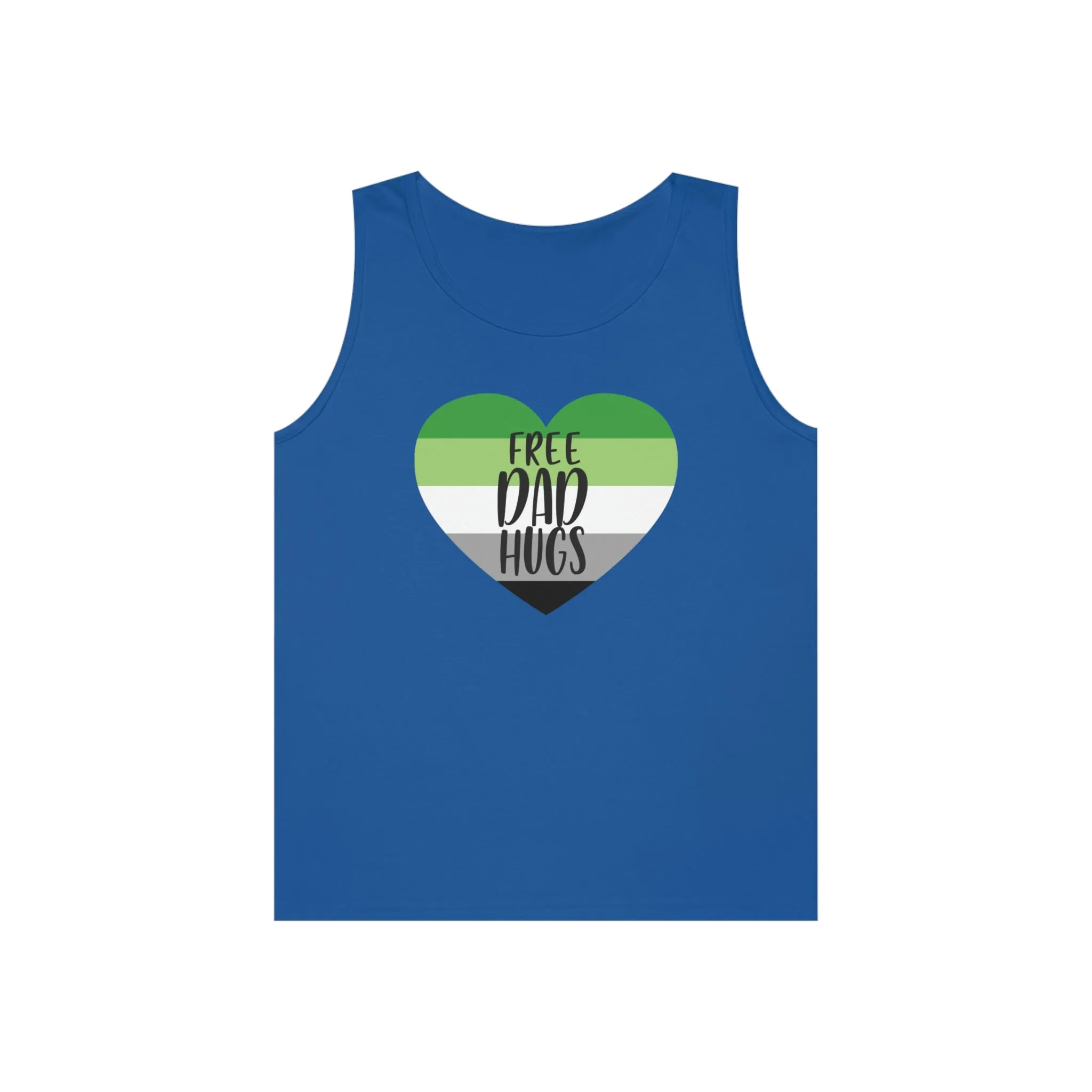 Aromantic Pride Flag Heavy Cotton Tank Top Unisex Size - Free Dad Hugs