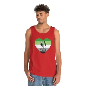 Aromantic Pride Flag Heavy Cotton Tank Top Unisex Size - Free Dad Hugs