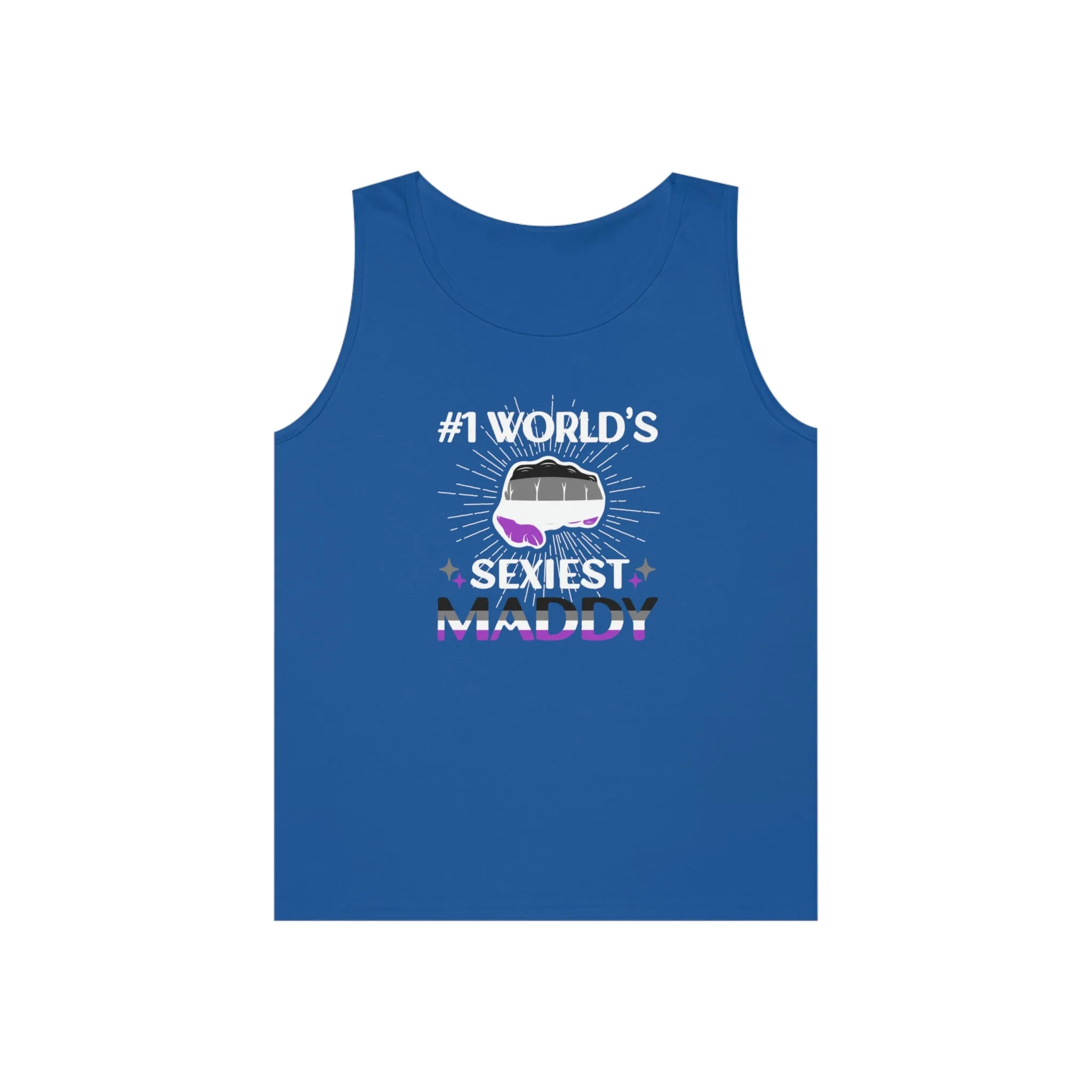 Asexual Pride Flag Heavy Cotton Tank Top Unisex Size - #1 World's Sexiest Maddy