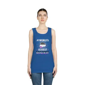 Asexual Pride Flag Heavy Cotton Tank Top Unisex Size - #1 World's Sexiest Maddy