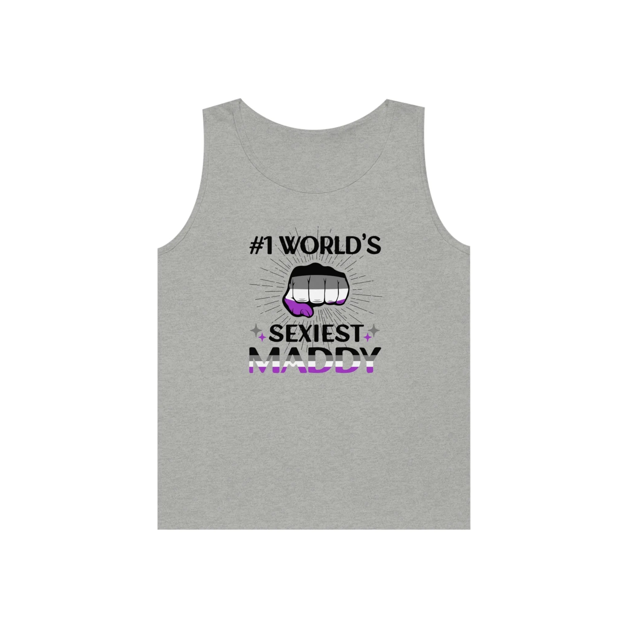 Asexual Pride Flag Heavy Cotton Tank Top Unisex Size - #1 World's Sexiest Maddy