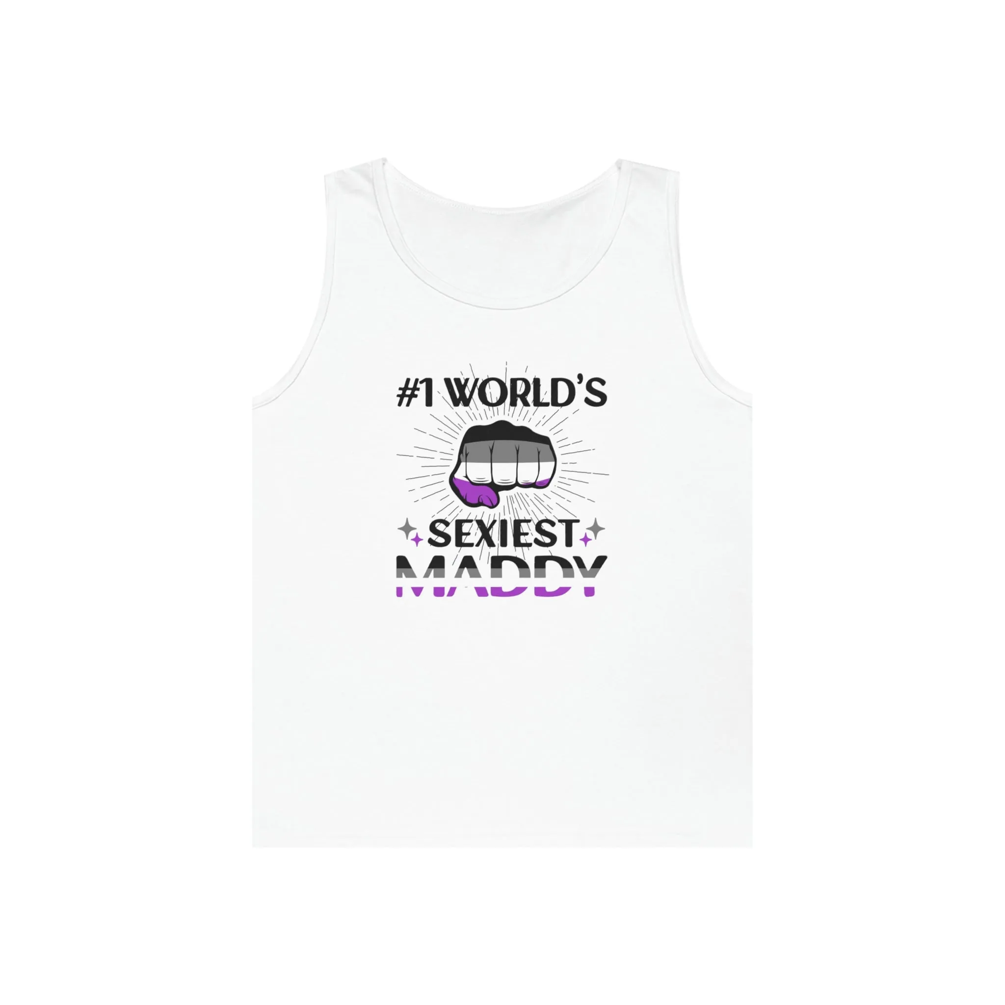 Asexual Pride Flag Heavy Cotton Tank Top Unisex Size - #1 World's Sexiest Maddy