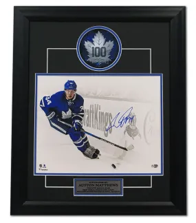 Auston Matthews Toronto Maple Leafs Autographed Standout Pose 23x19 Frame