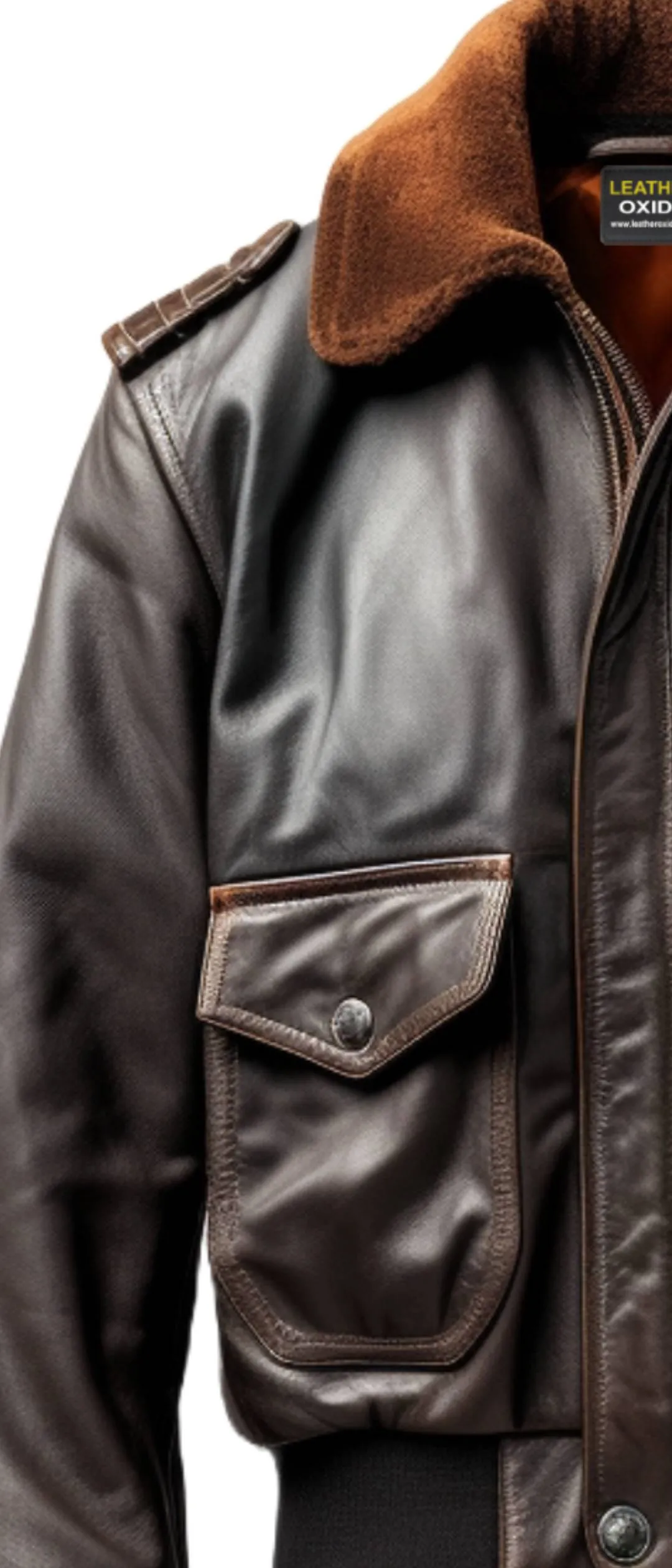 Aviator Men Flight Bomber Leather Jacket