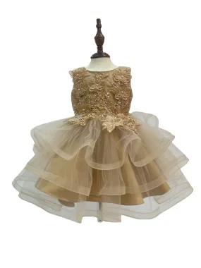 Baby Girls Butterfly Sequin Tulle Layered Skirt Flower Girl Dress, Sizes 3-24M