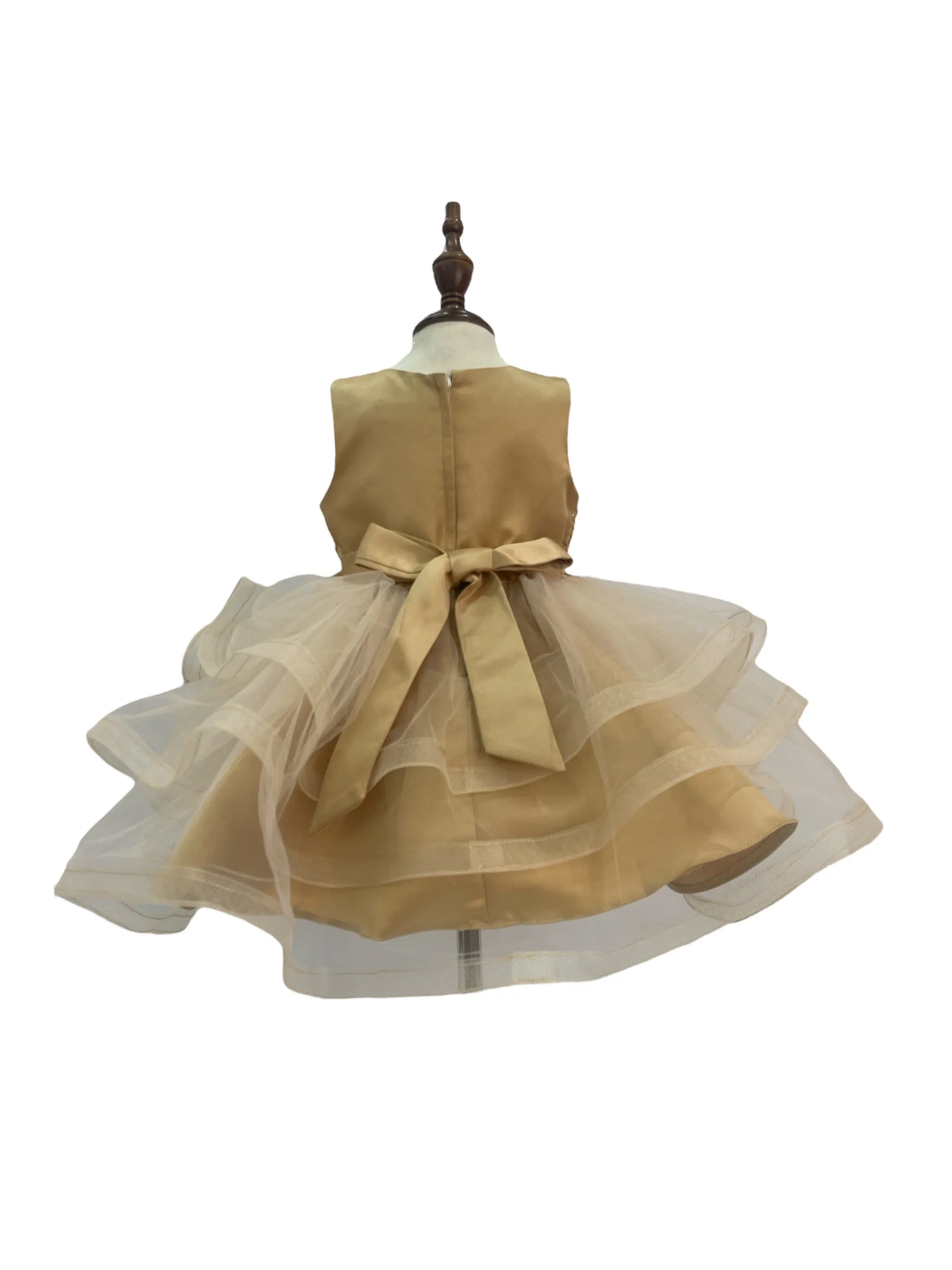 Baby Girls Butterfly Sequin Tulle Layered Skirt Flower Girl Dress, Sizes 3-24M