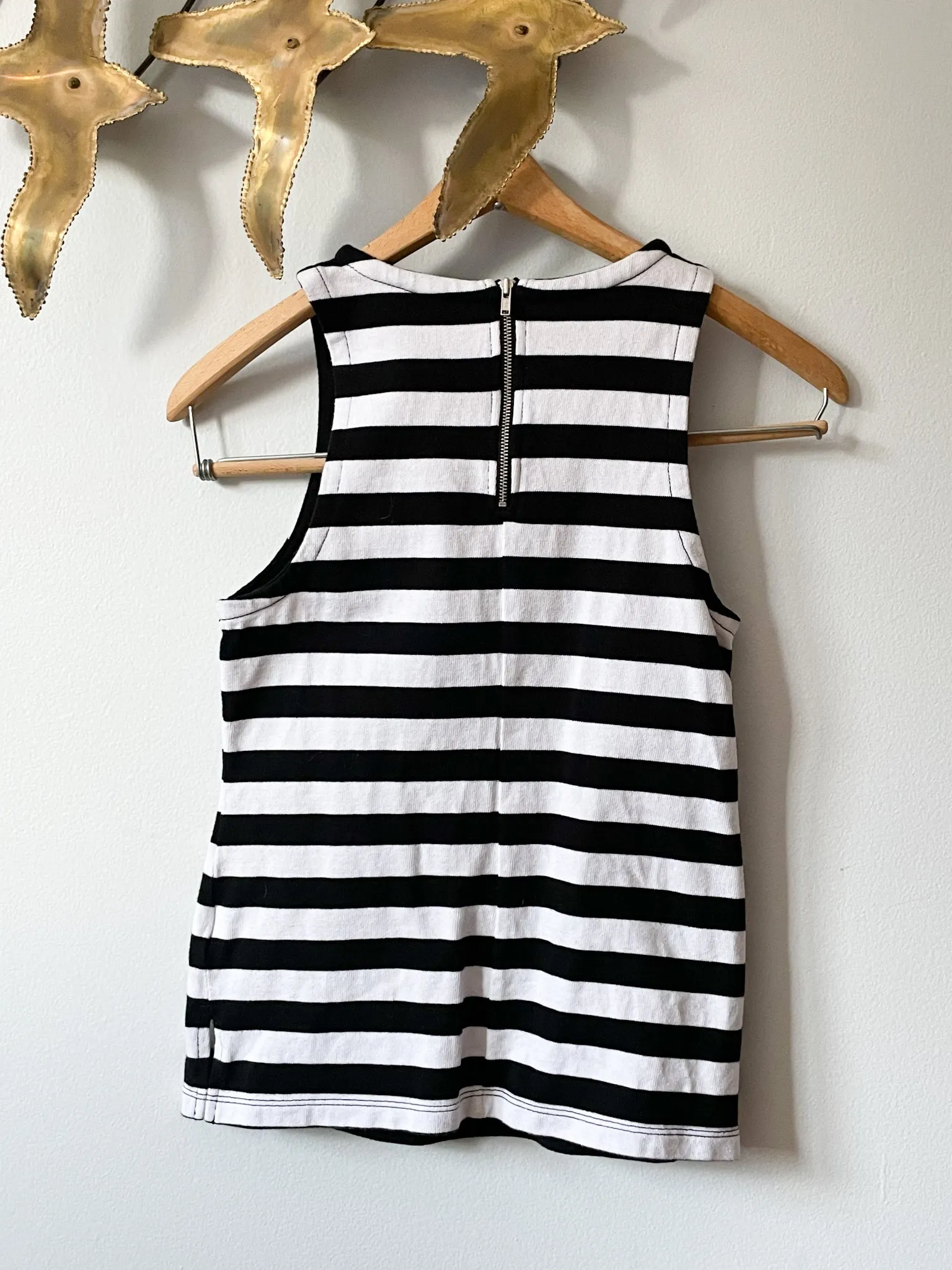 Banana Republic Black White Stripe Cotton Sleeveless Top - Size 0