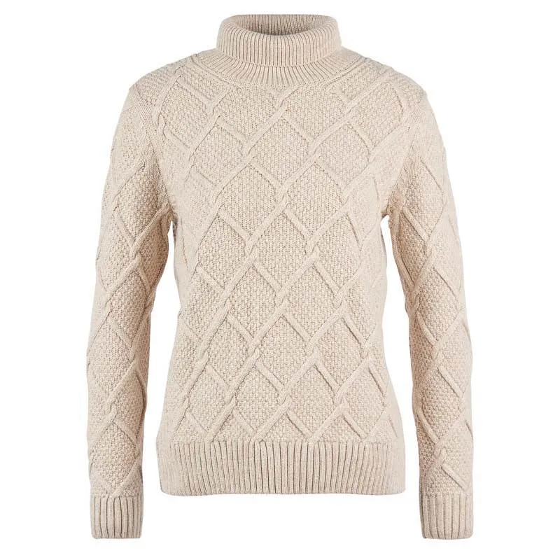 Barbour Burne Ladies Roll Neck Jumper - Oatmeal