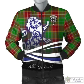 Baxter Modern Tartan Bomber Jacket with Alba Gu Brath Regal Lion Emblem