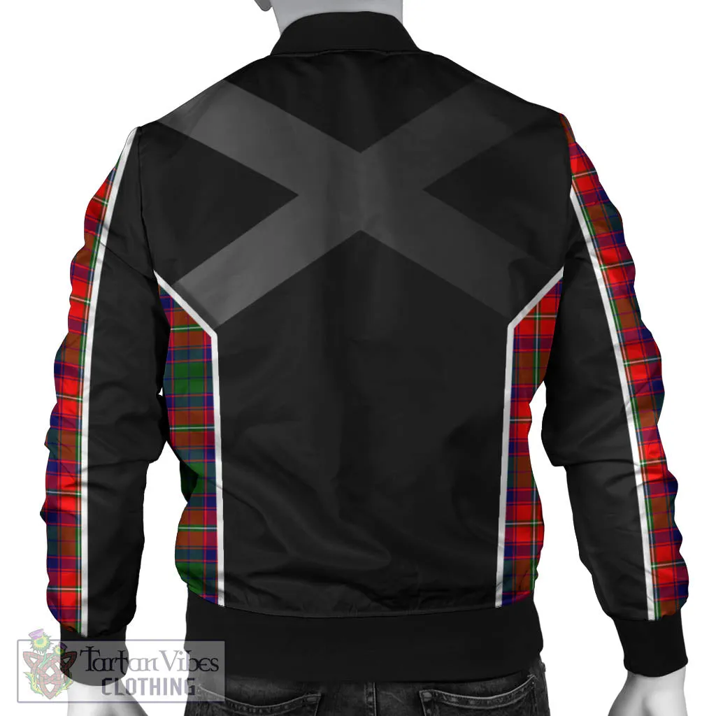 Belshes Tartan Bomber Jacket with Family Crest and Scottish Thistle Vibes Sport Style