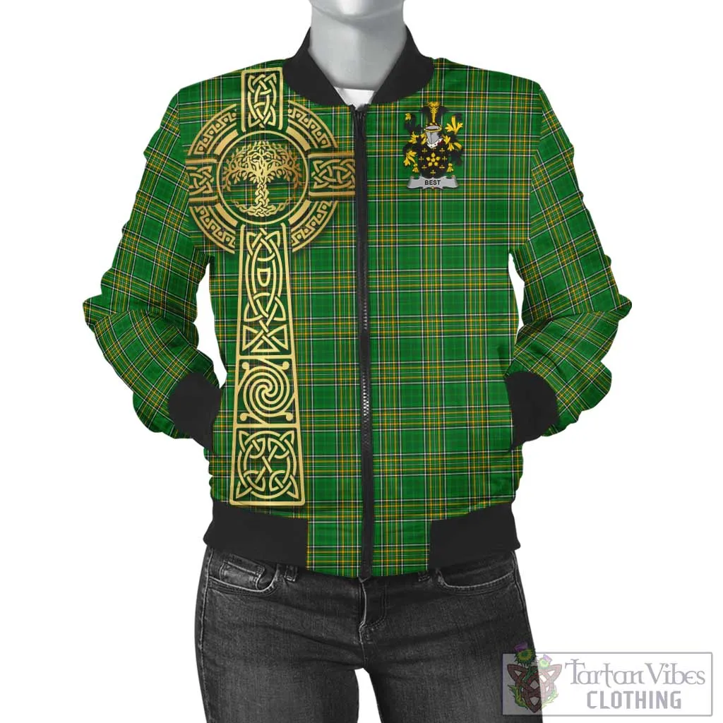 Best Irish Clan Tartan Bomber Jacket with Coat of Arms Celtic Tree of Life Style