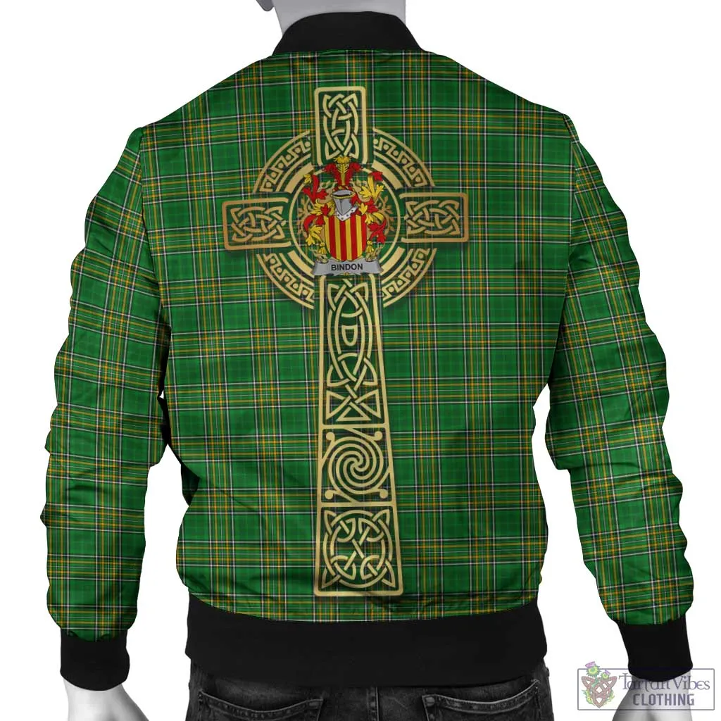 Bindon Irish Clan Tartan Bomber Jacket with Coat of Arms Celtic Tree of Life Style