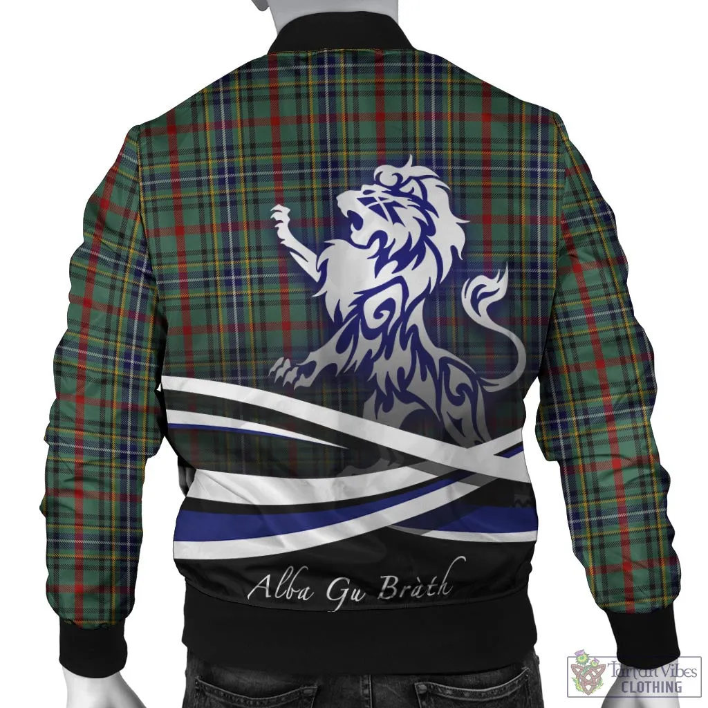 Bisset Tartan Bomber Jacket with Alba Gu Brath Regal Lion Emblem