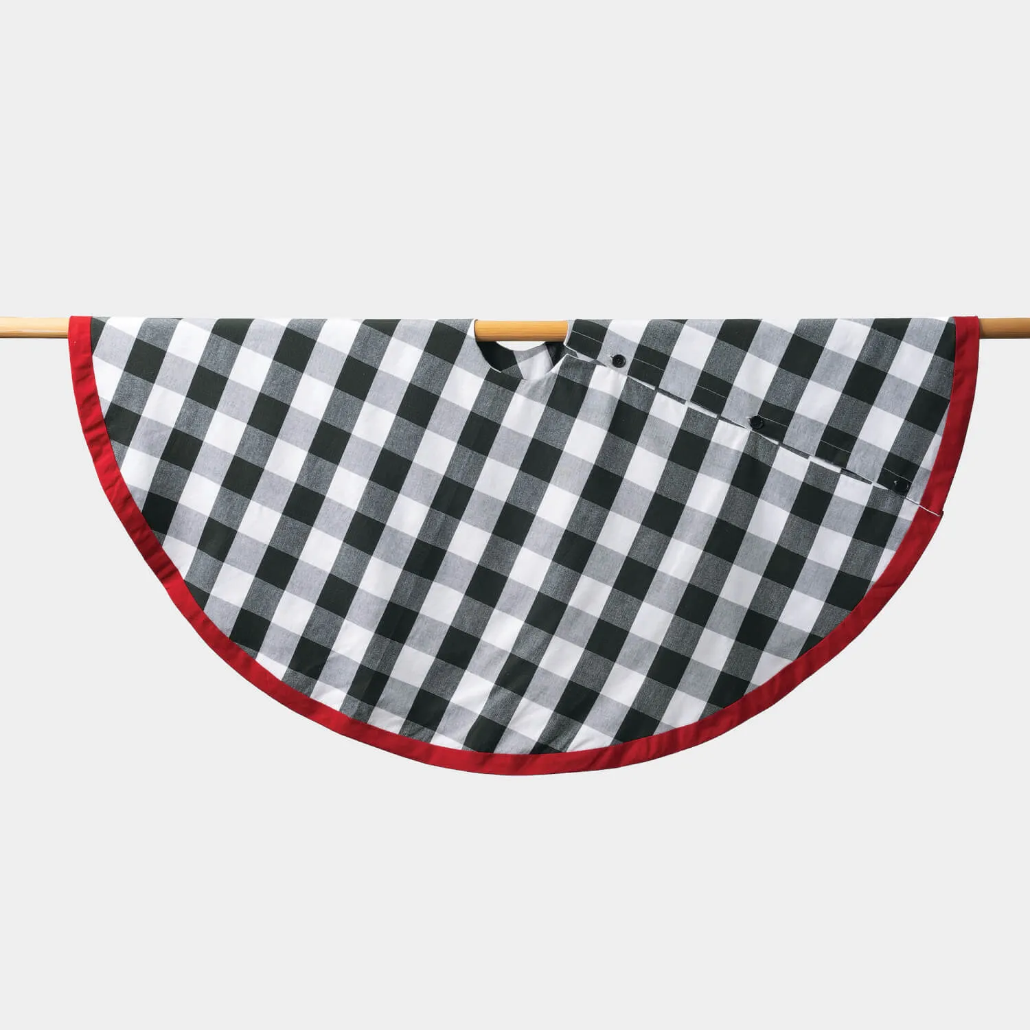 Black and White Buffalo Plaid Christmas Tree Skirt