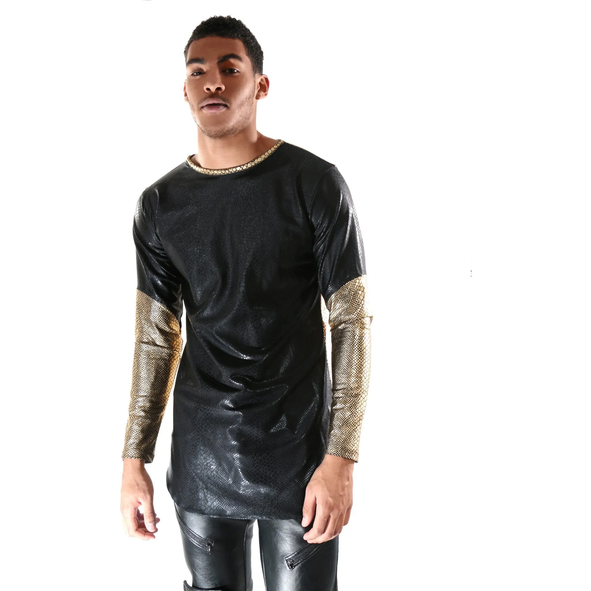 Black Metallic long sleeve with Gold mix