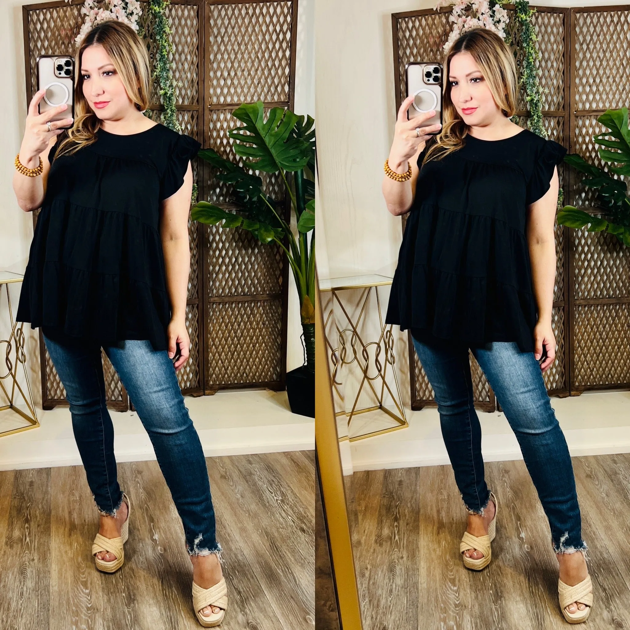 Black Tiered Top