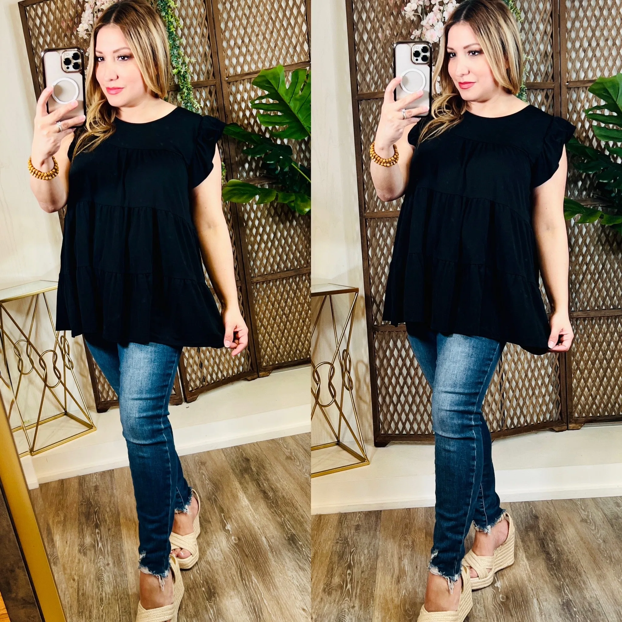 Black Tiered Top