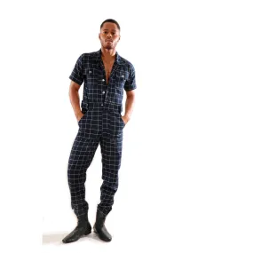 Blue 3D Printed Wool jumpsuit