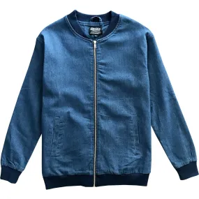 Blue Denim Mens Classic Bomber Jacket