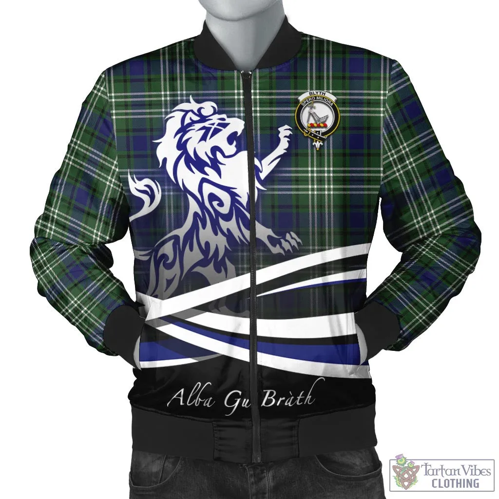 Blyth Tartan Bomber Jacket with Alba Gu Brath Regal Lion Emblem