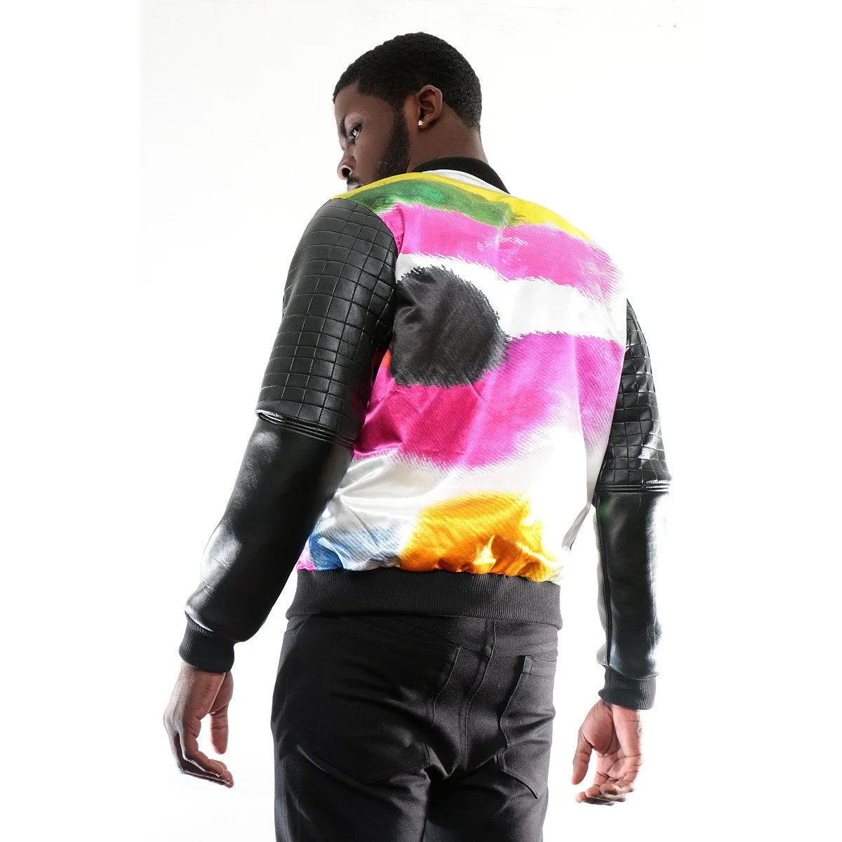 Bomber Jacket with Color patch imprint