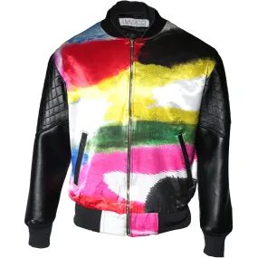 Bomber Jacket with Color patch imprint