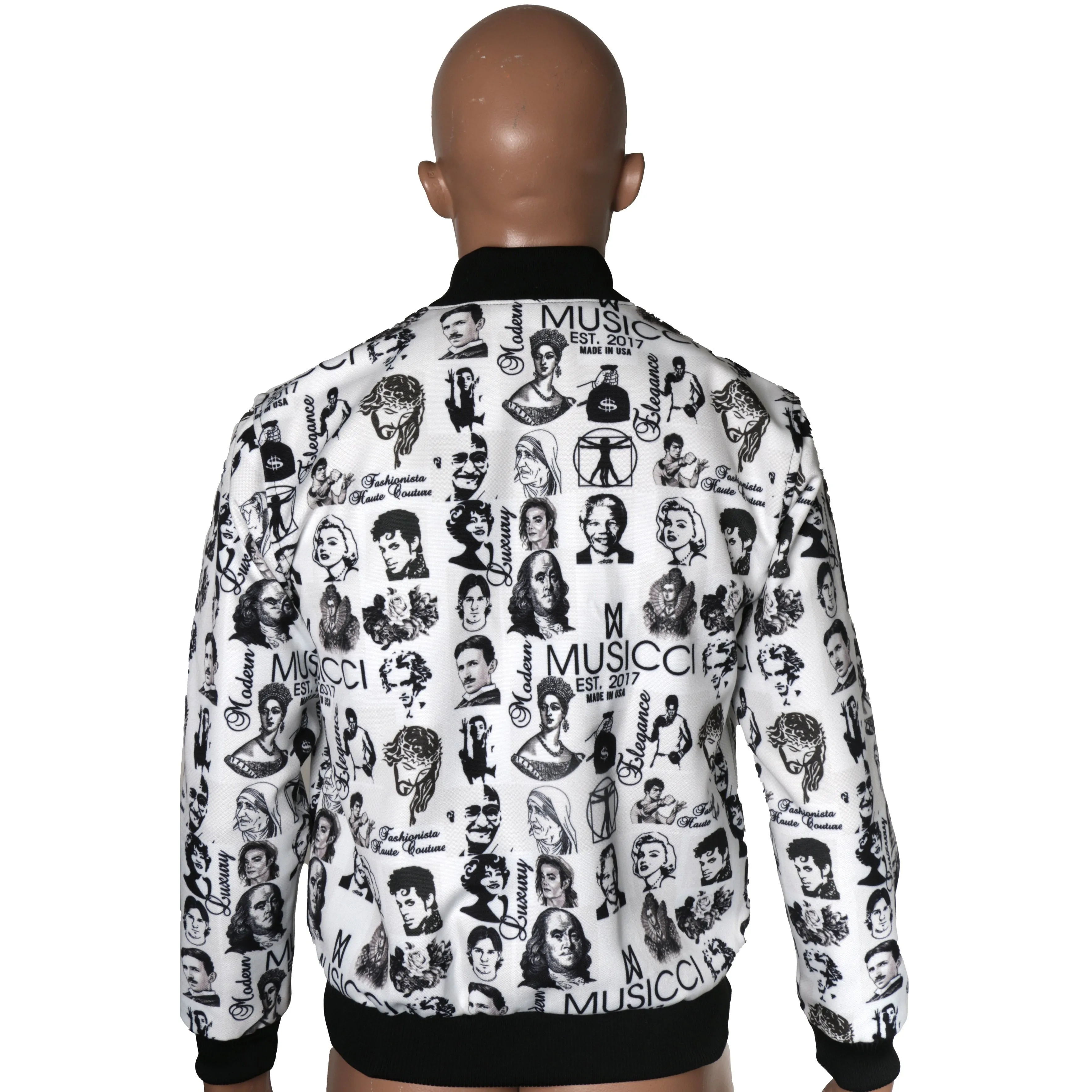 Bomber Jacket with Musicci BW custom prints I