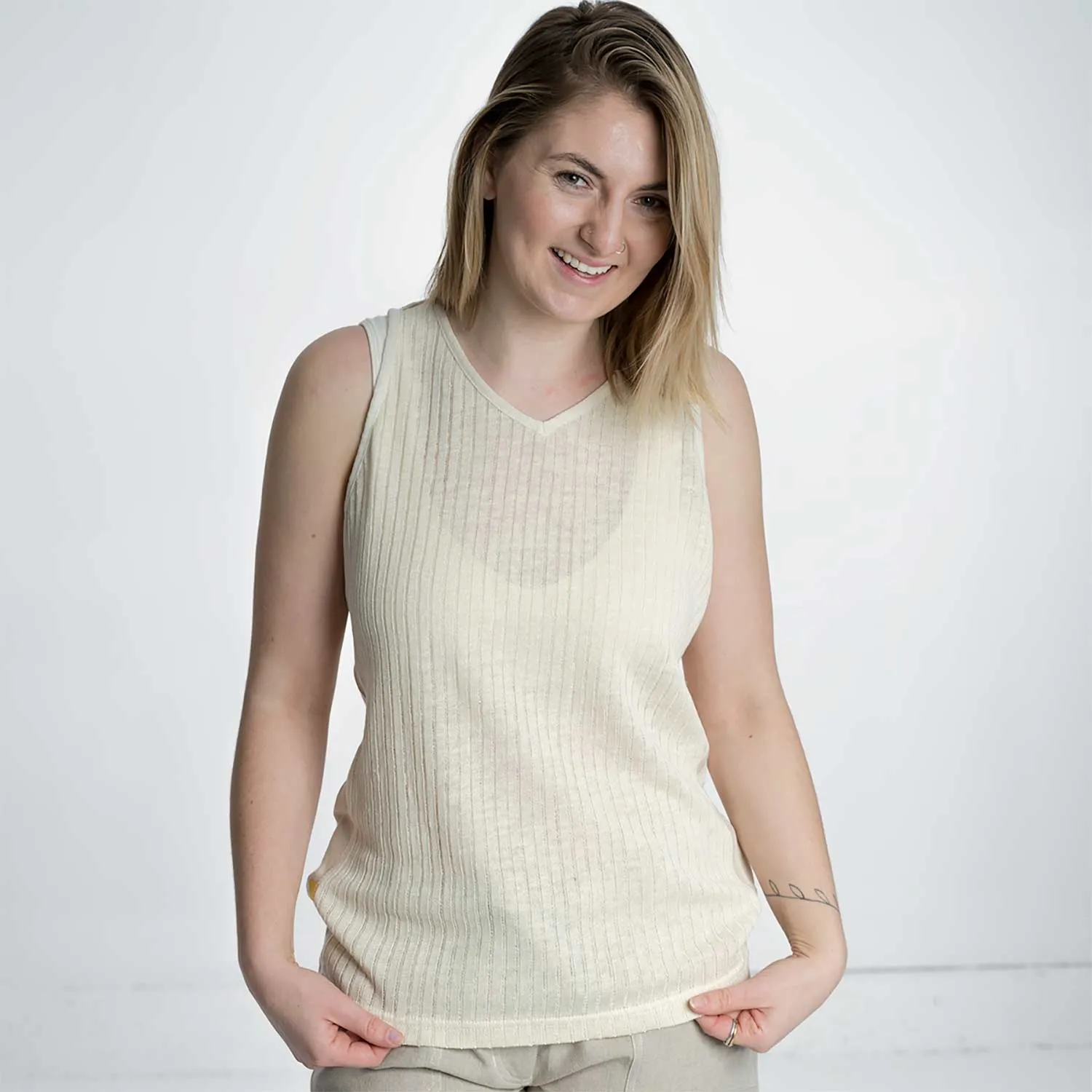 BRISBANE 100% Organic Hemp Ribbed Knit Tank Top (Unisex)