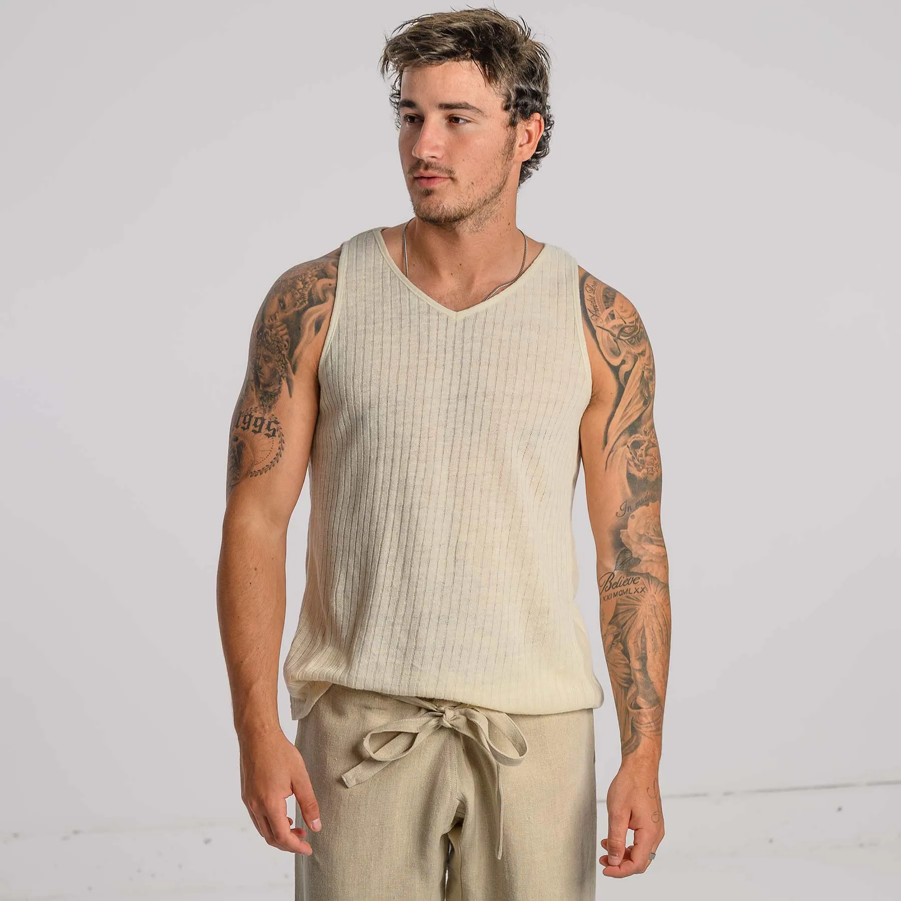 BRISBANE 100% Organic Hemp Ribbed Knit Tank Top (Unisex)