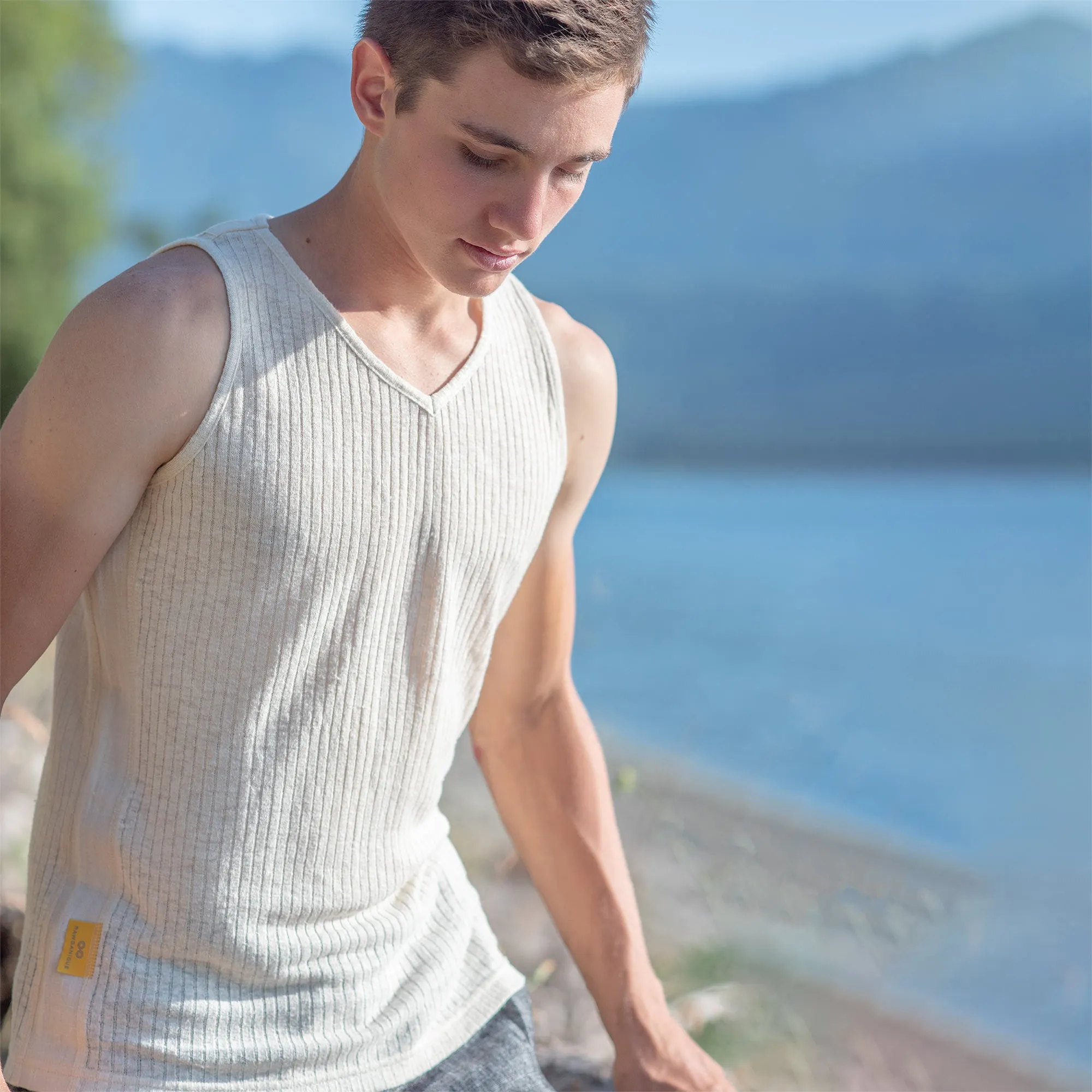 BRISBANE 100% Organic Hemp Ribbed Knit Tank Top (Unisex)