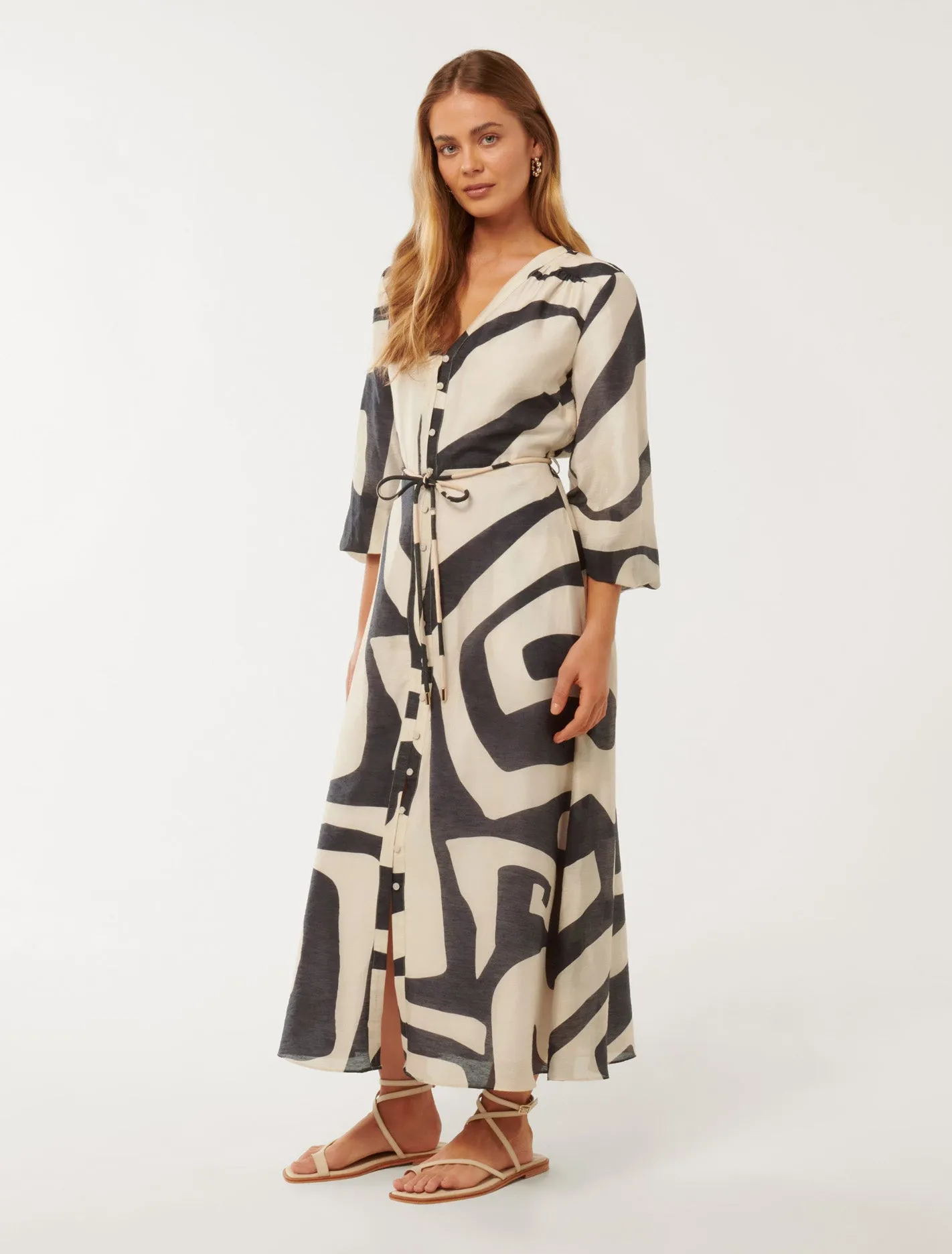 Brynn Waist Tie Midi Dress