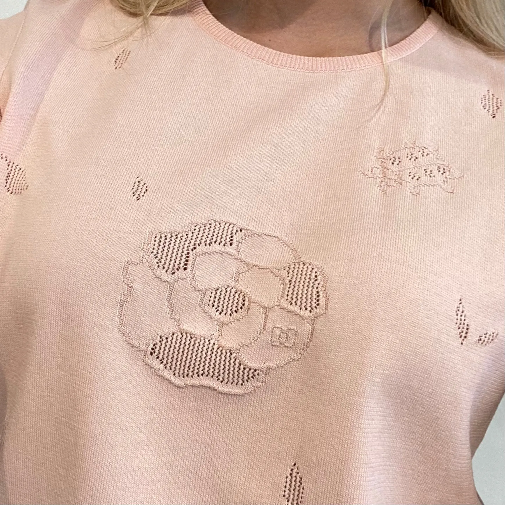 Chanel Peach Knit Top