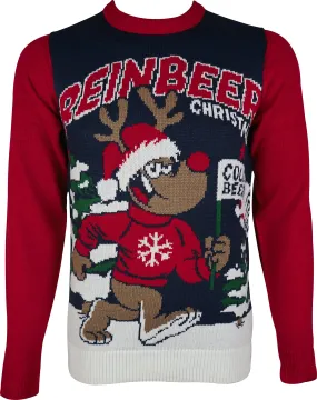 Christmas Cold Beer Mens Christmas Jumper - Red