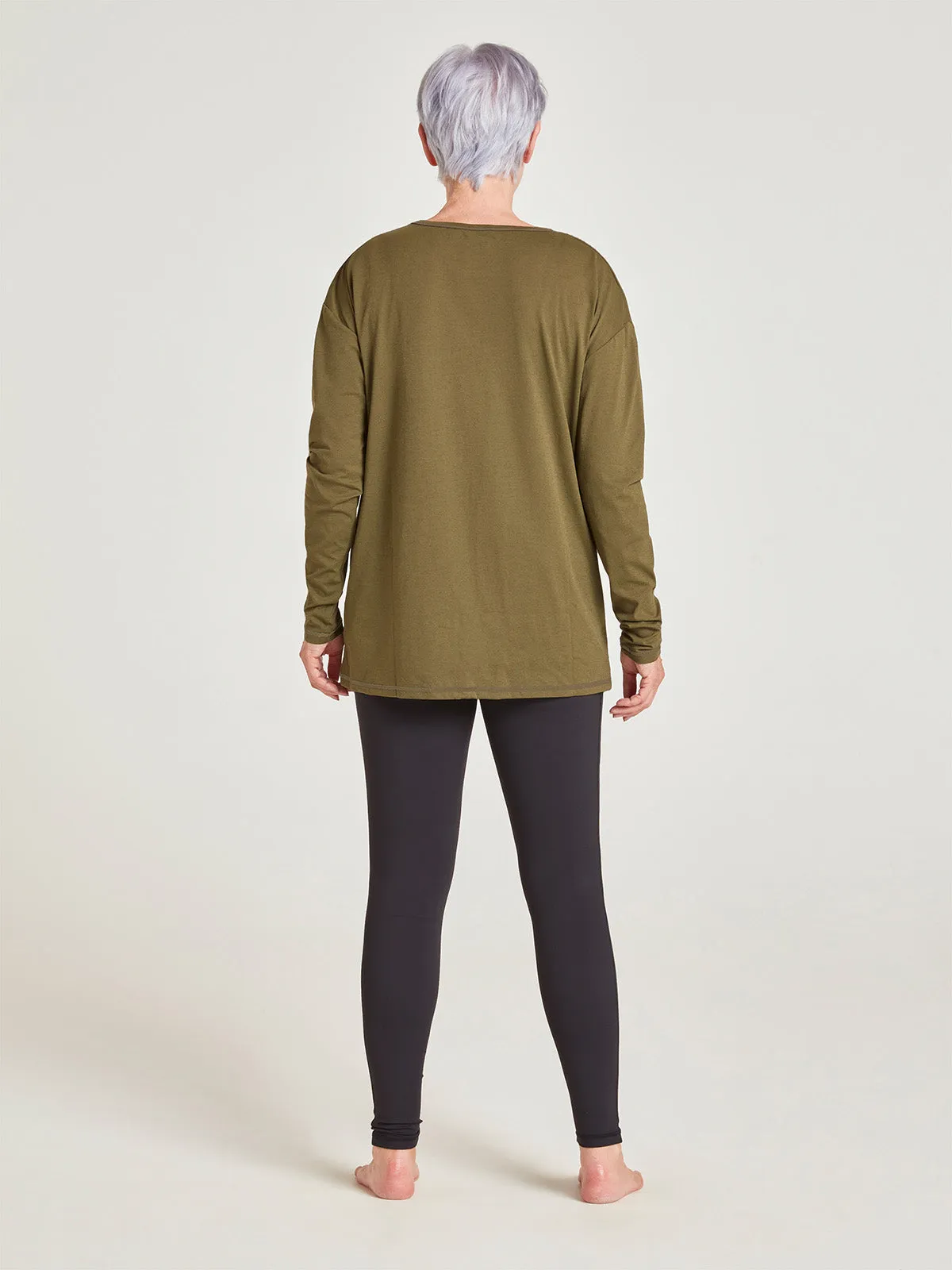 Cianna GRS Recycled Polyester Top - Dark Olive Green