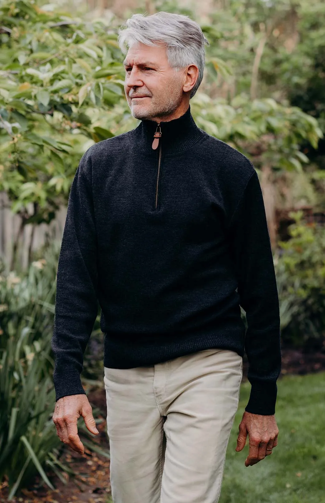 Classic Merino Wool Zip Neck Jumper