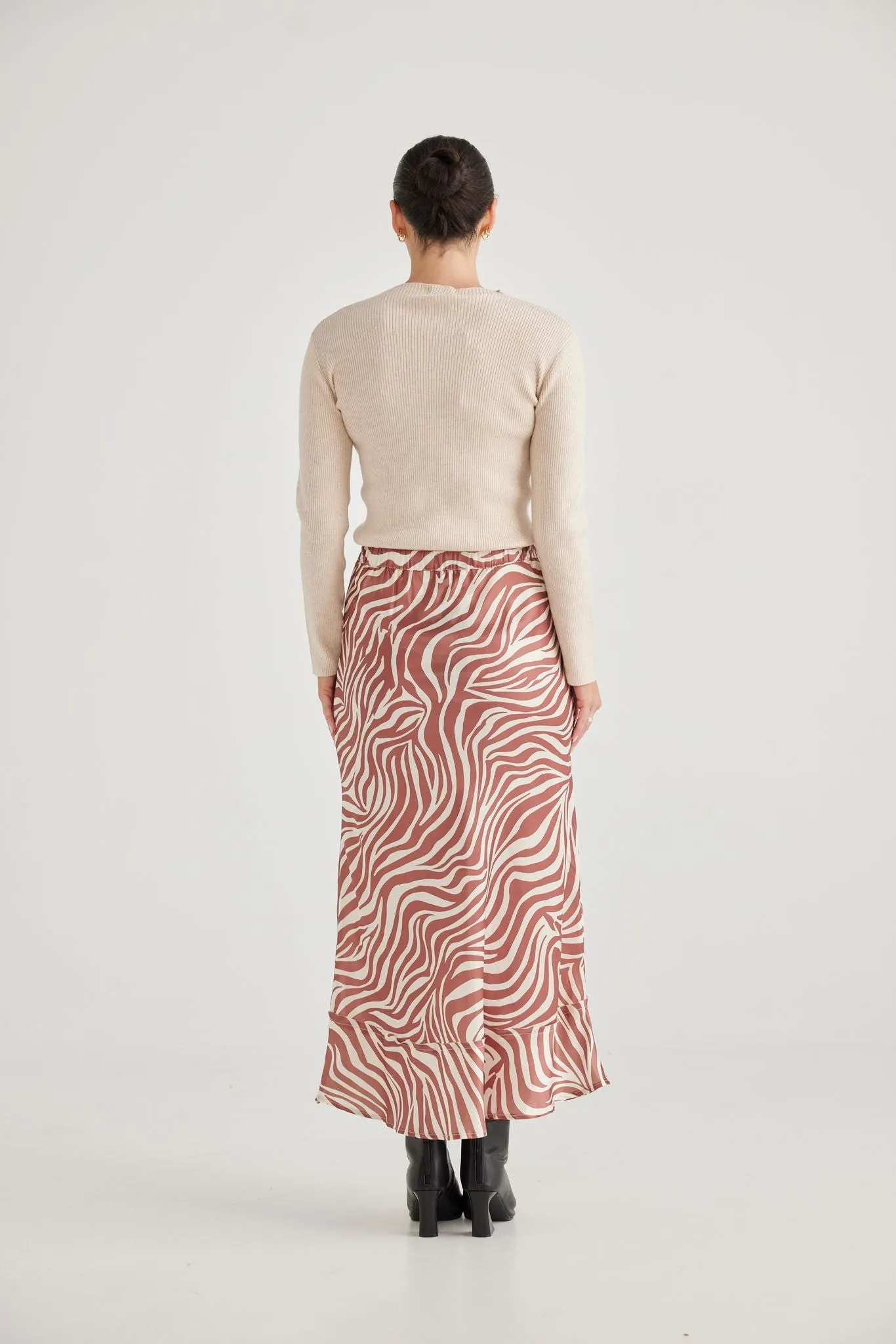 Corinne Skirt (Tan Zebra)