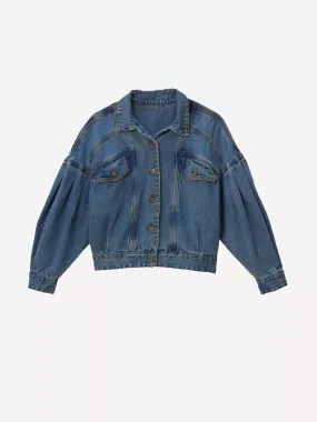 Denim bomber mini jacket