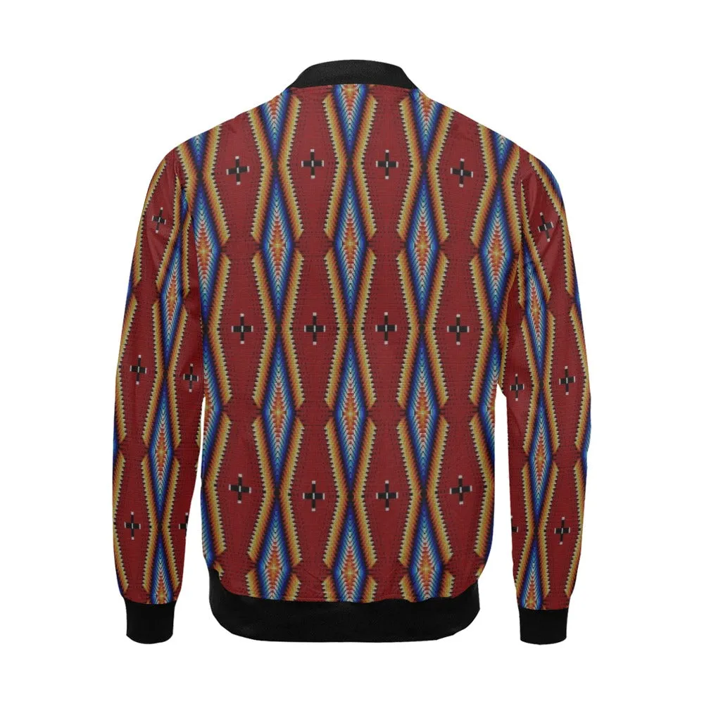 Diamond in the Bluff Red All Over Print Bomber Jacket for Men